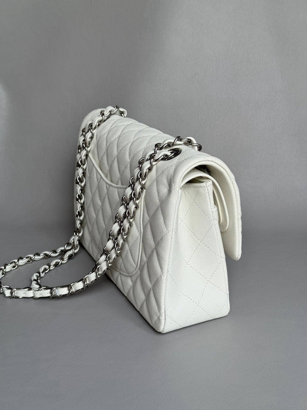 CHANEL- Classic Flag bag golden/sliver