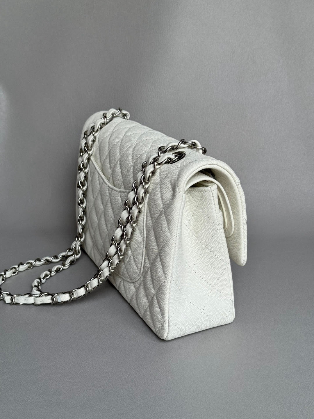 CHANEL- Classic Flag bag golden/sliver