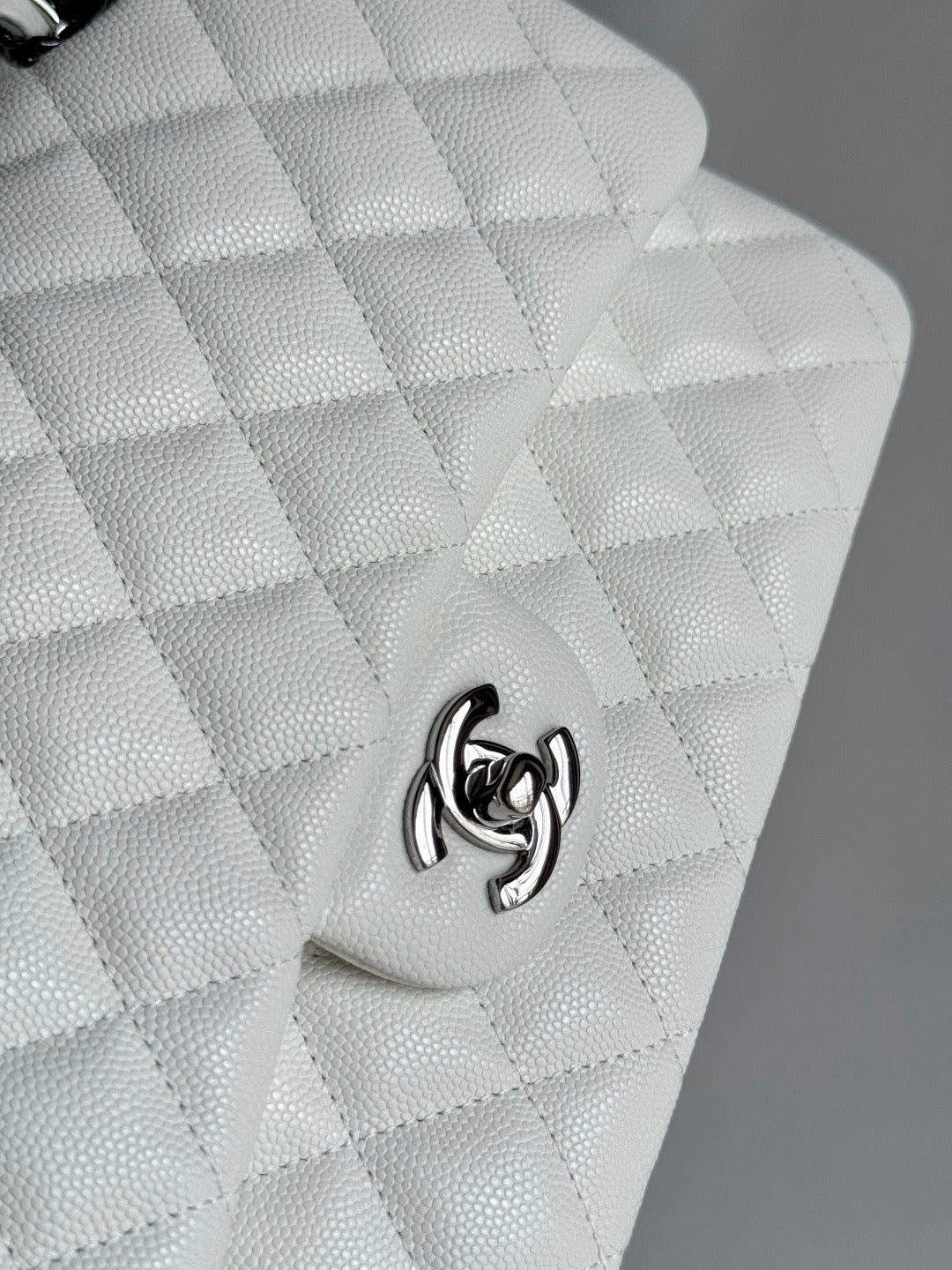 CHANEL- Classic Flag bag golden/sliver