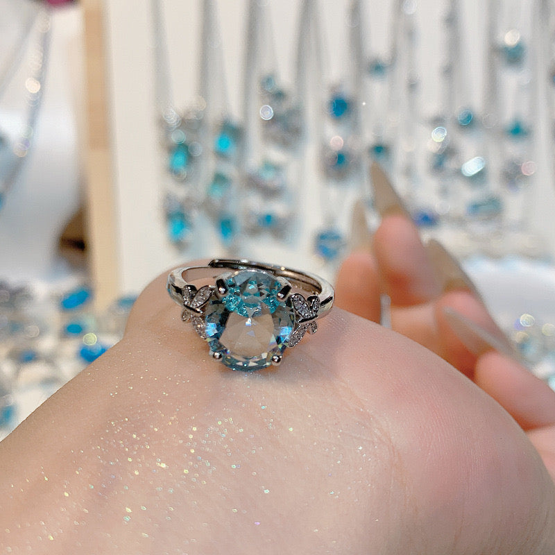 FENG SHUI - 36 Bright aquamarine ring ring and other jewelry