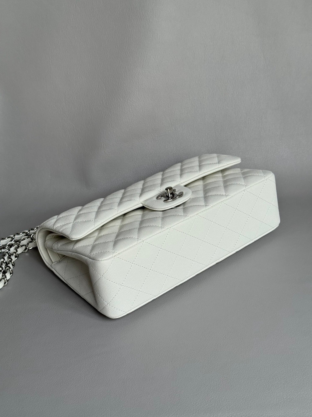 CHANEL- Classic Flag bag golden/sliver