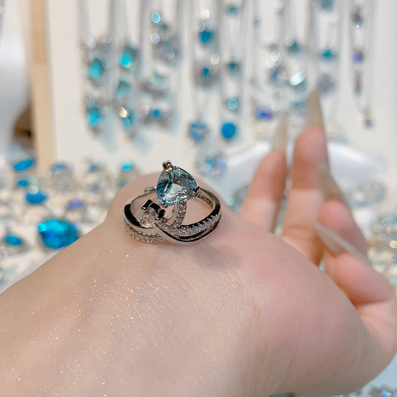 FENG SHUI - 36 Bright aquamarine ring ring and other jewelry