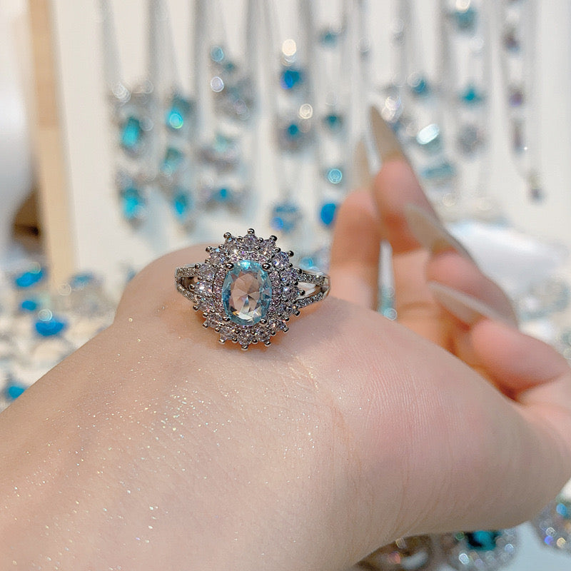 FENG SHUI - 36 Bright aquamarine ring ring and other jewelry