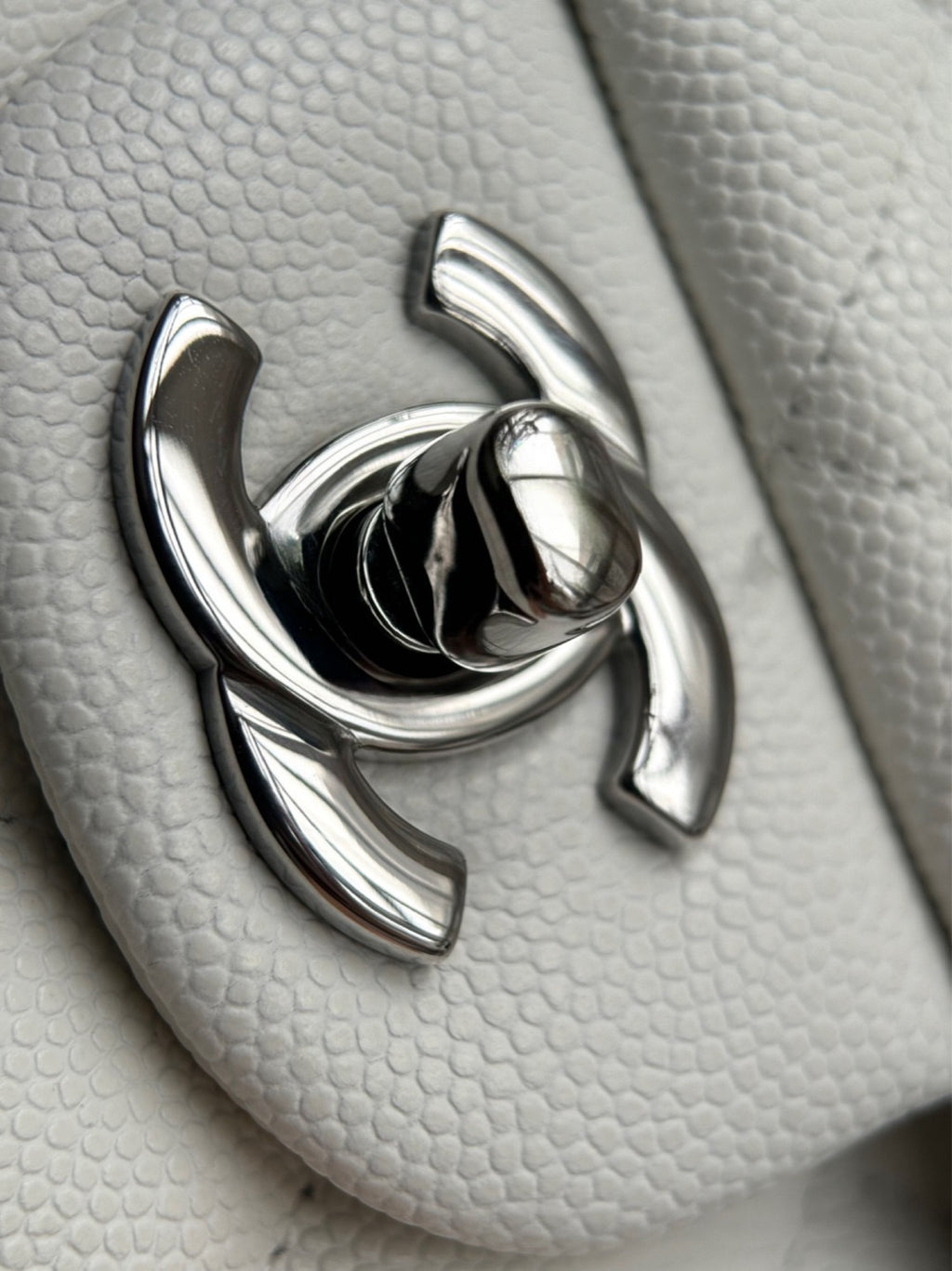 CHANEL- Classic Flag bag golden/sliver