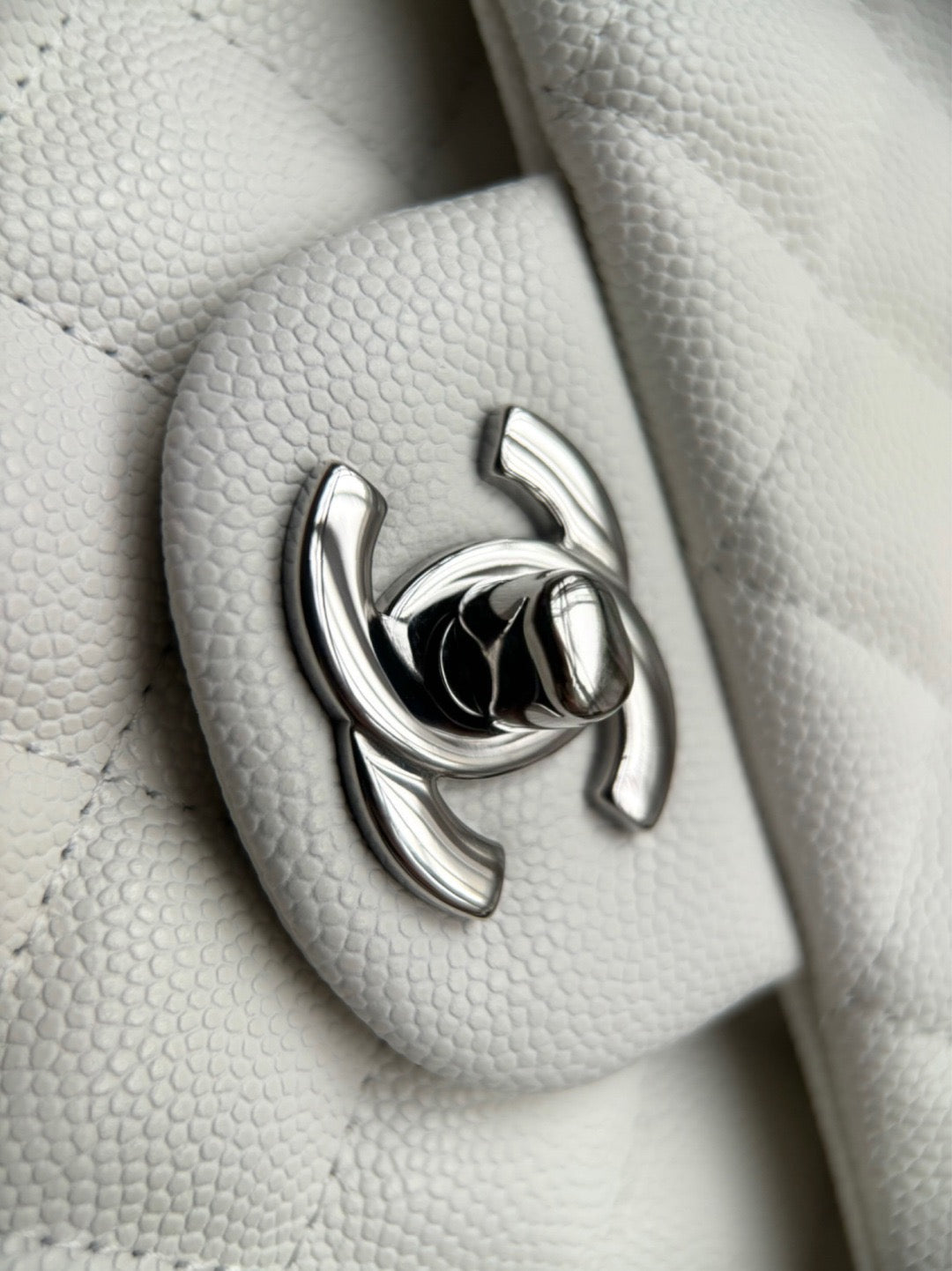 CHANEL- Classic Flag bag golden/sliver