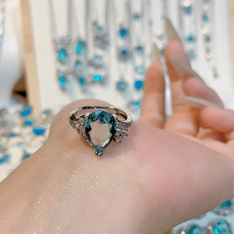 FENG SHUI - 36 Bright aquamarine ring ring and other jewelry