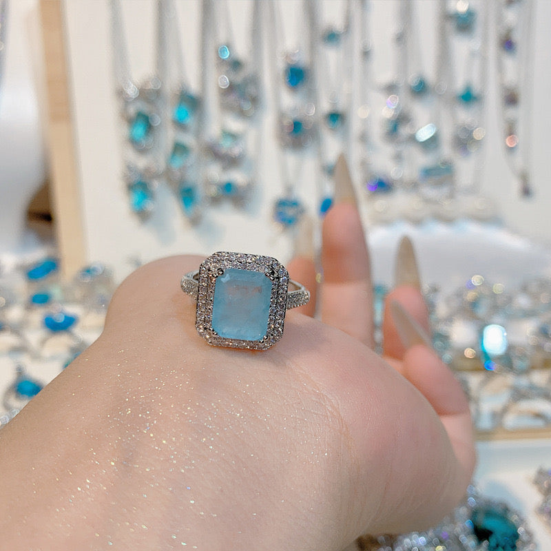 FENG SHUI - 36 Bright aquamarine ring ring and other jewelry