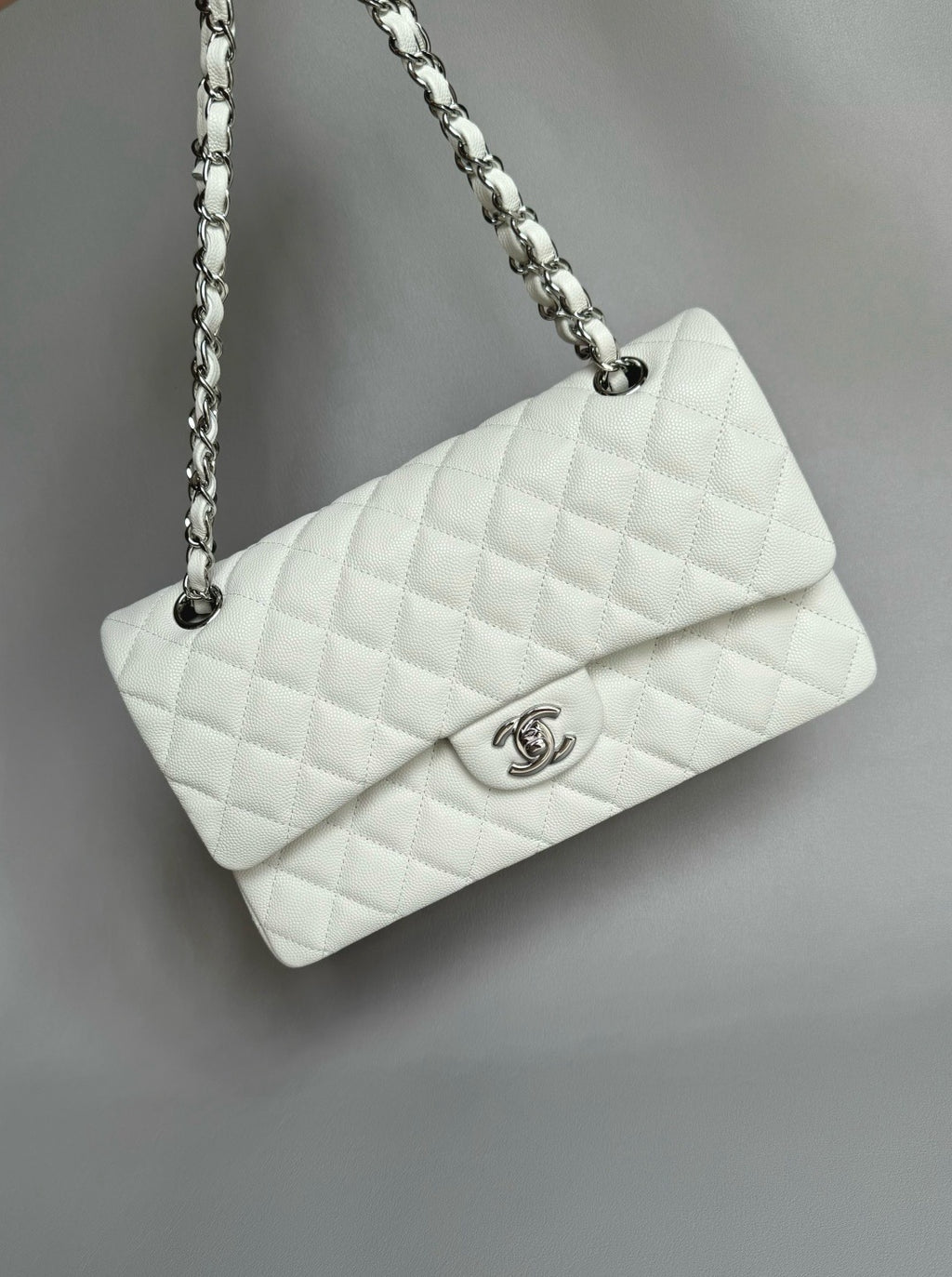 CHANEL- Classic Flag bag golden/sliver