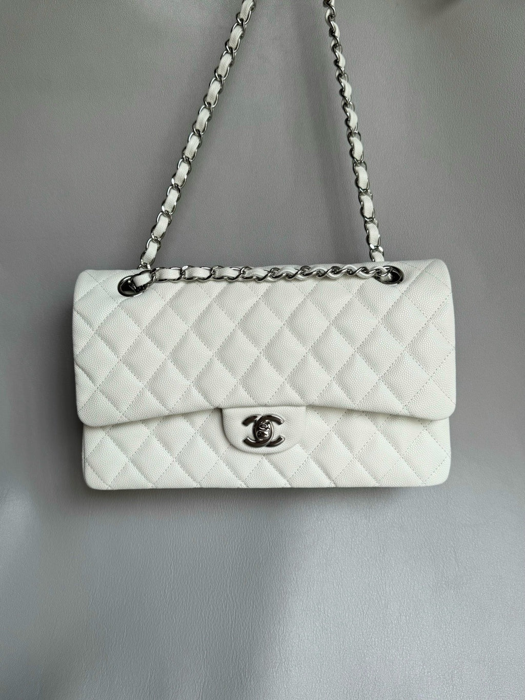 CHANEL- Classic Flag bag golden/sliver