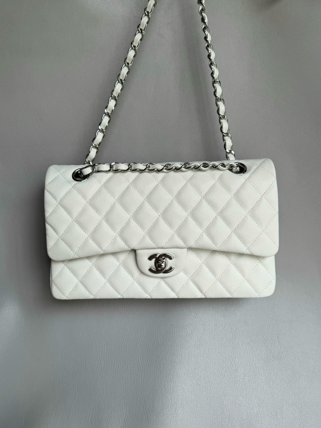 CHANEL- Classic Flag bag golden/sliver