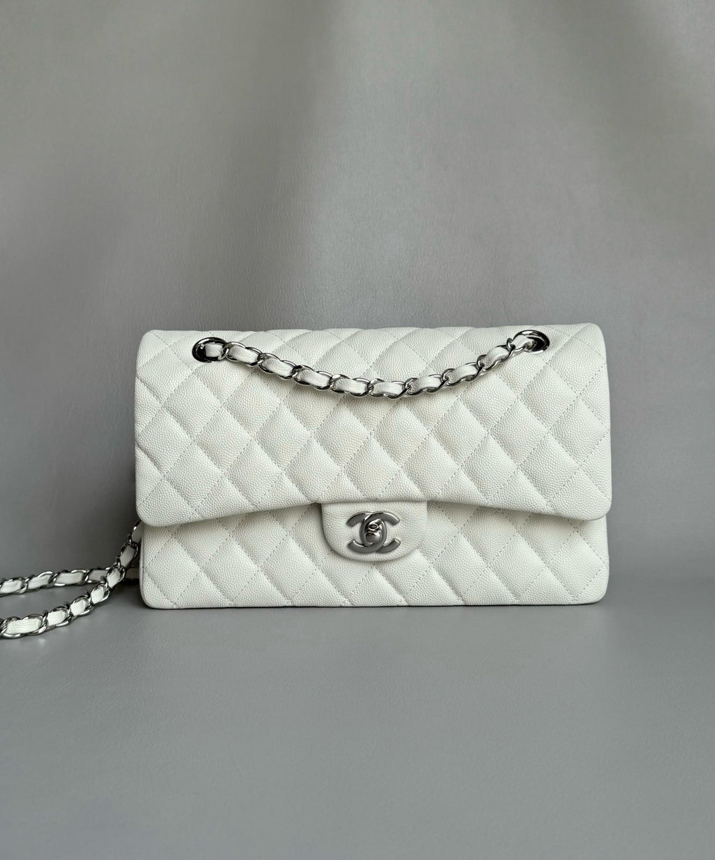 CHANEL- Classic Flag bag golden/sliver