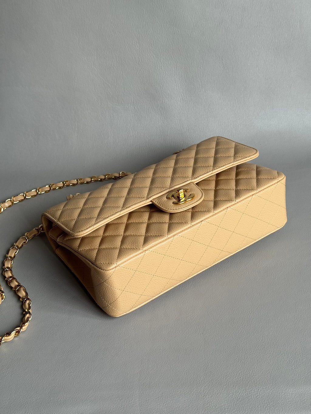 CHANEL- Jumbo28 bag golden/sliver