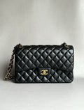 CHANEL- Classic Flag 30bag golden/sliver