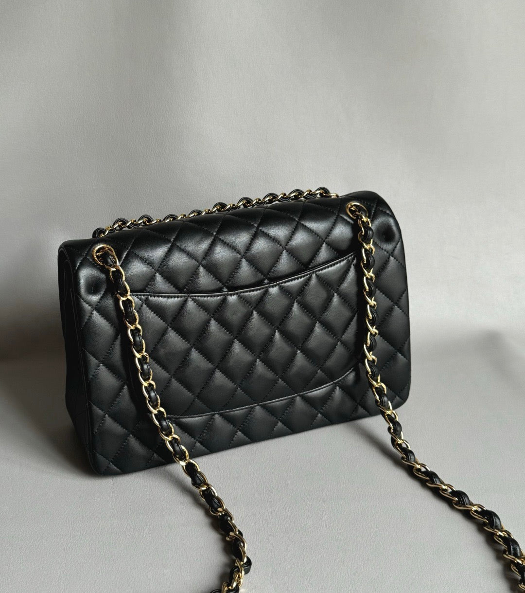 CHANEL- Classic Flag 30bag golden/sliver