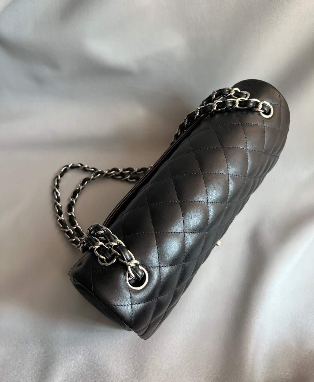 CHANEL- Classic Flag 30bag golden/sliver