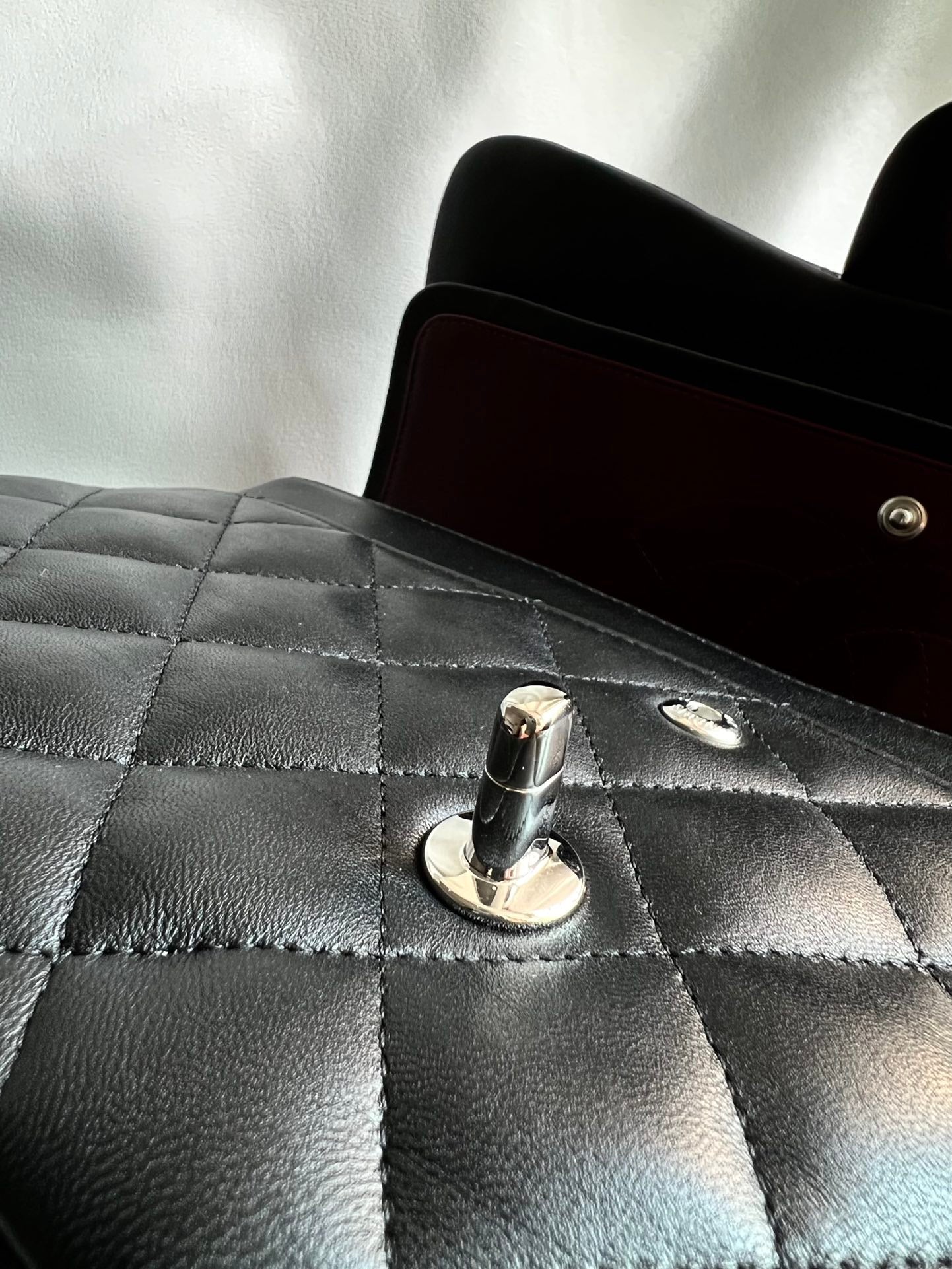 CHANEL- Classic Flag 30bag golden/sliver