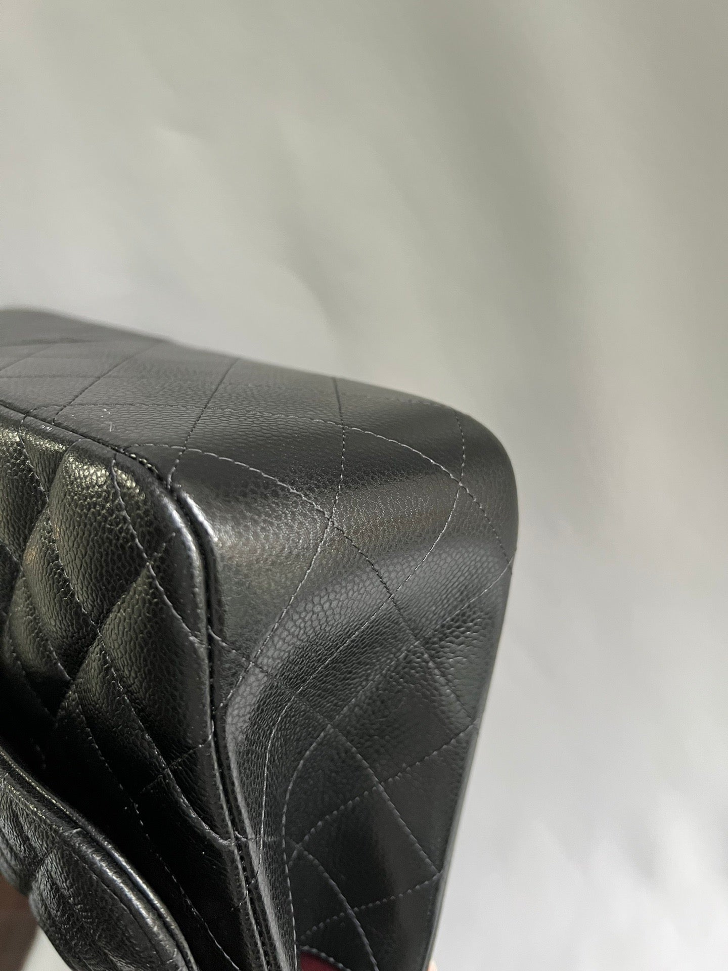 CHANEL- Classic Jumbo Flag bag golden/sliver