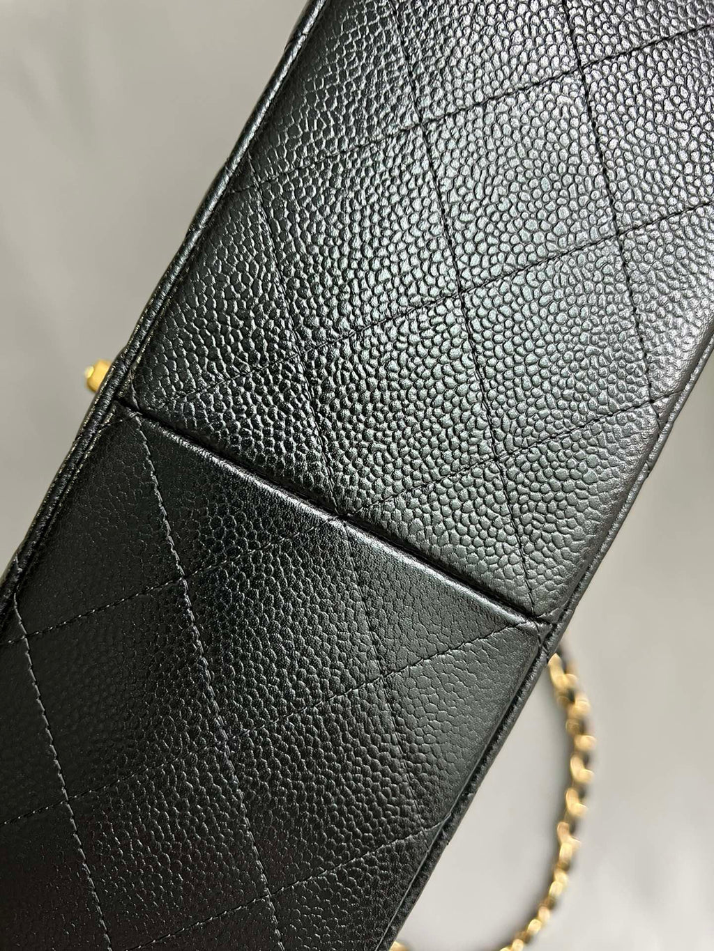 CHANEL- Classic Jumbo Flag bag golden/sliver