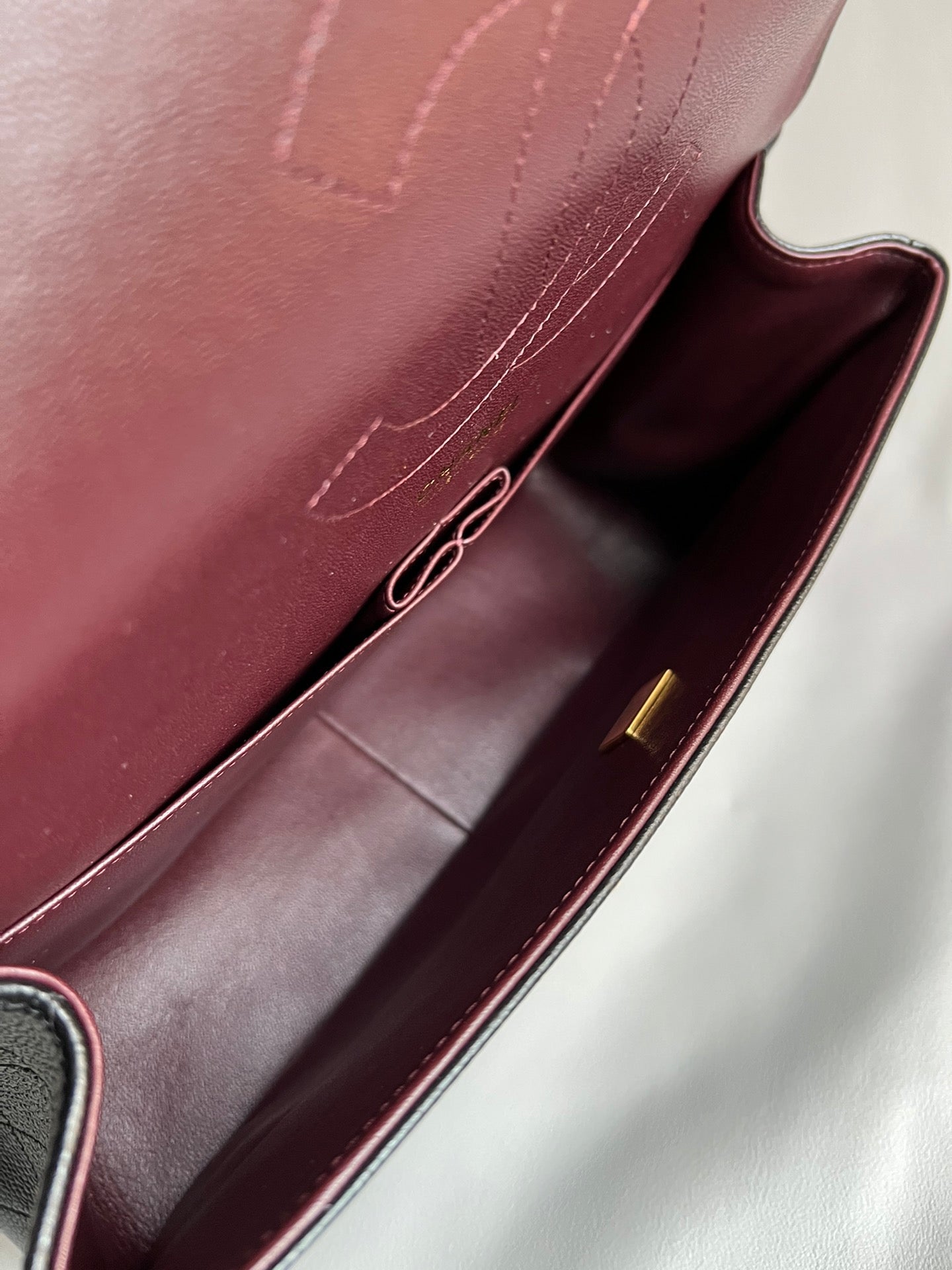 CHANEL- Classic Jumbo Flag bag golden/sliver