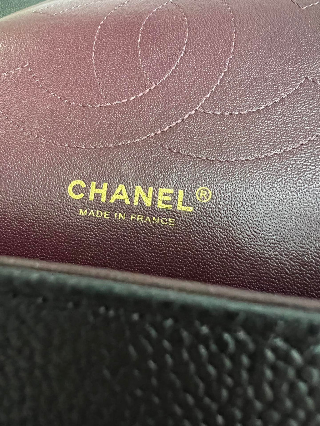 CHANEL- Classic Jumbo Flag bag golden/sliver