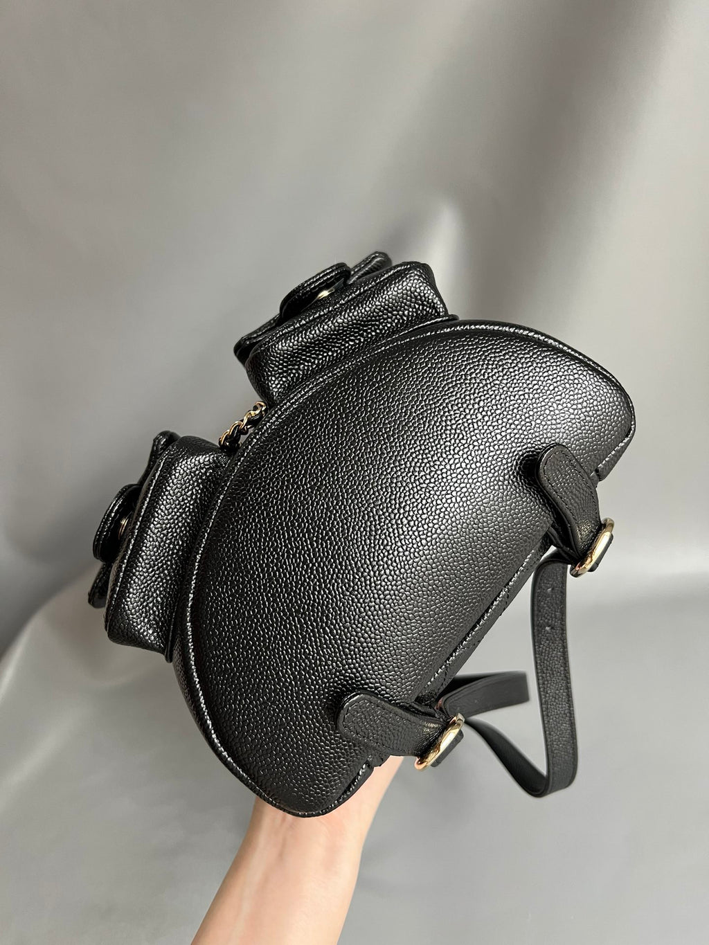 CHANEL- Duma Double bag Handle bag golden/sliver