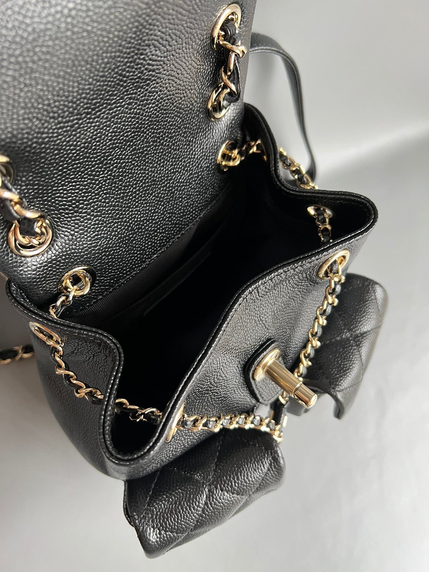 CHANEL- Duma Double bag Handle bag golden/sliver