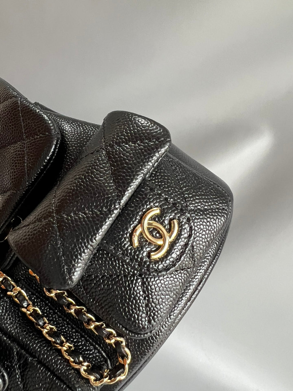 CHANEL- Duma Double bag Handle bag golden/sliver