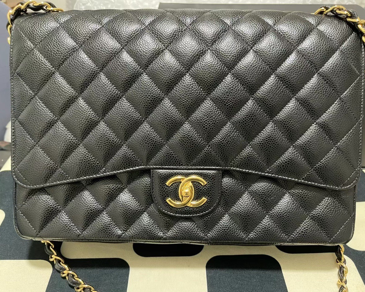 CHANEL-Maxi bag golden/sliver