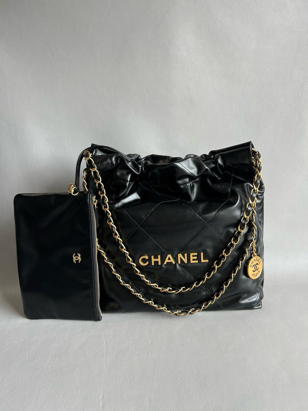 CHANEL-22bag mini golden/sliver