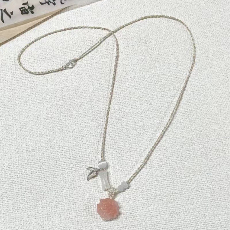 FENG SHUI - 4 New Chinese style retro ceramic butterfly bell pendant necklace new ethnic trench coat long necklace with accessories