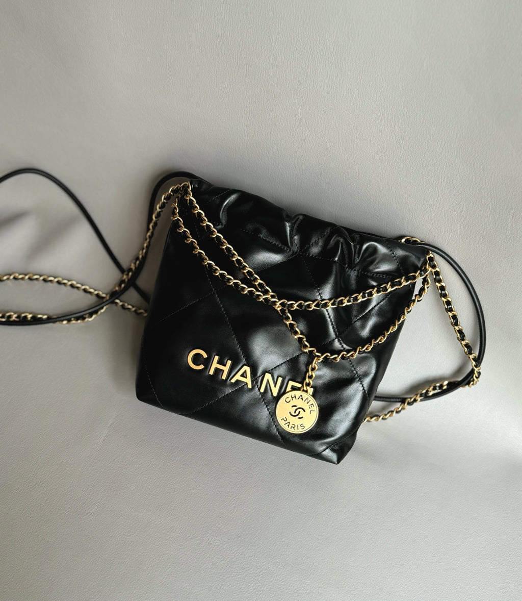 CHANEL-22bag mini golden/sliver