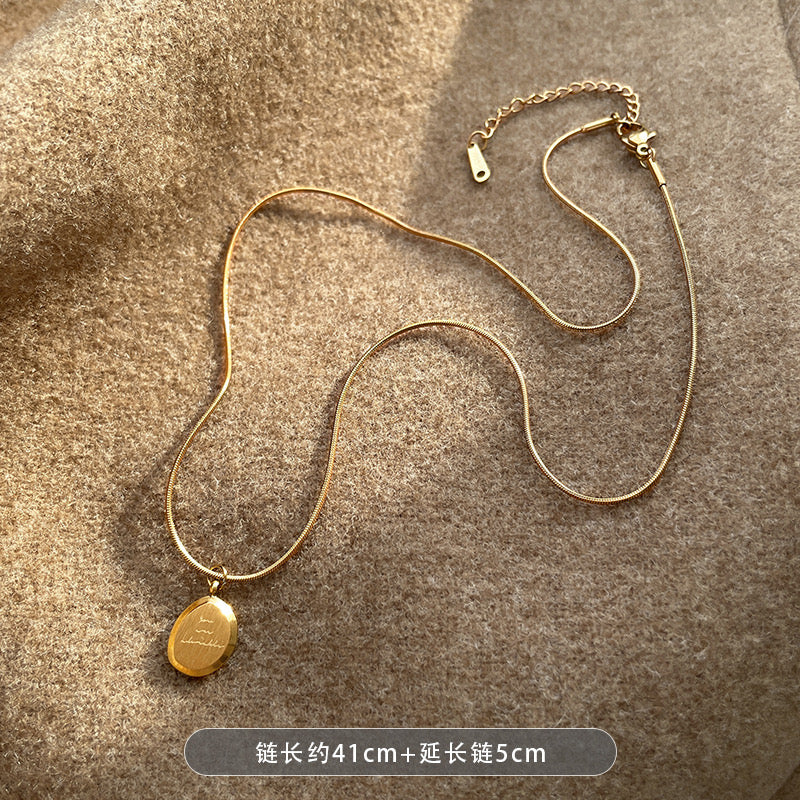 FENG SHUI - 8 Niche light luxury temperament sweater chain does not fade all collarbone chain choker