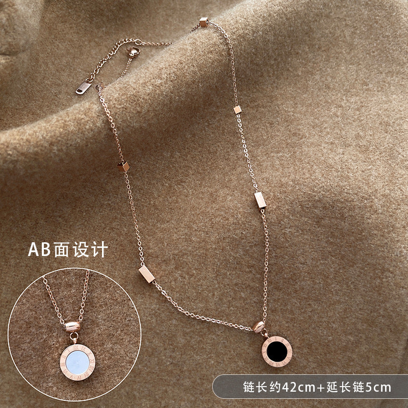 FENG SHUI - 8 Niche light luxury temperament sweater chain does not fade all collarbone chain choker