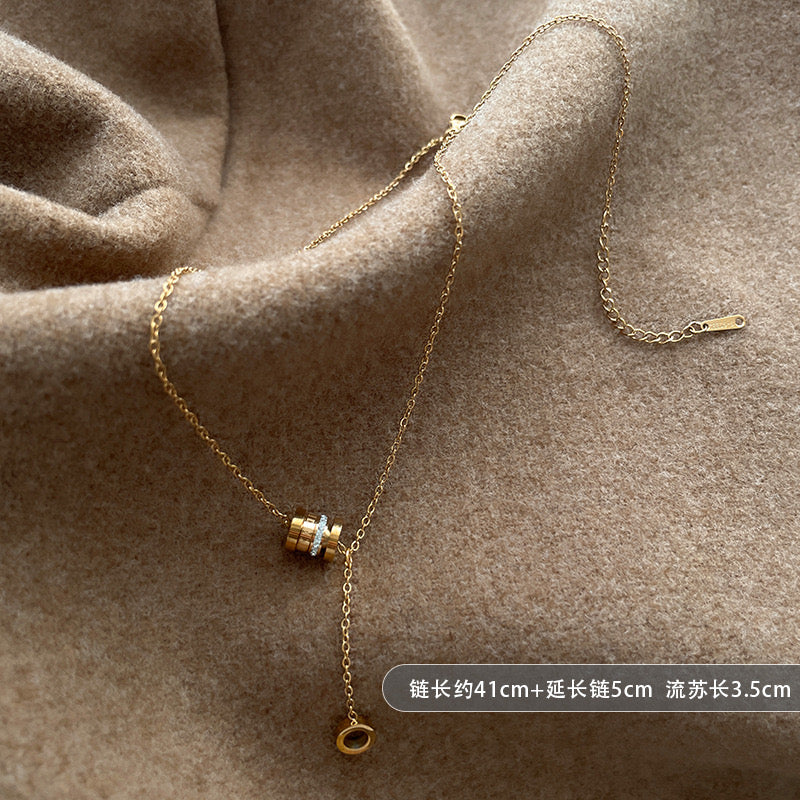 FENG SHUI - 8 Niche light luxury temperament sweater chain does not fade all collarbone chain choker