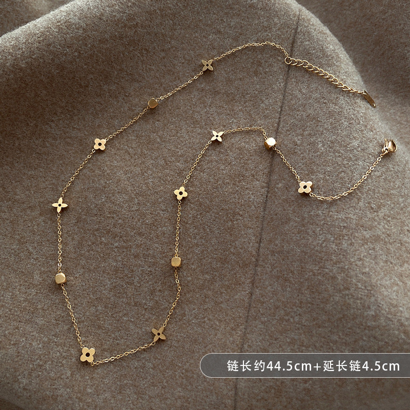 FENG SHUI - 8 Niche light luxury temperament sweater chain does not fade all collarbone chain choker