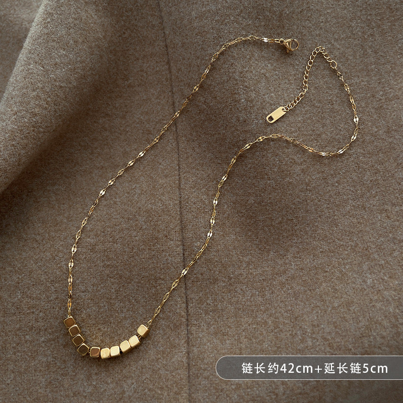 FENG SHUI - 8 Niche light luxury temperament sweater chain does not fade all collarbone chain choker