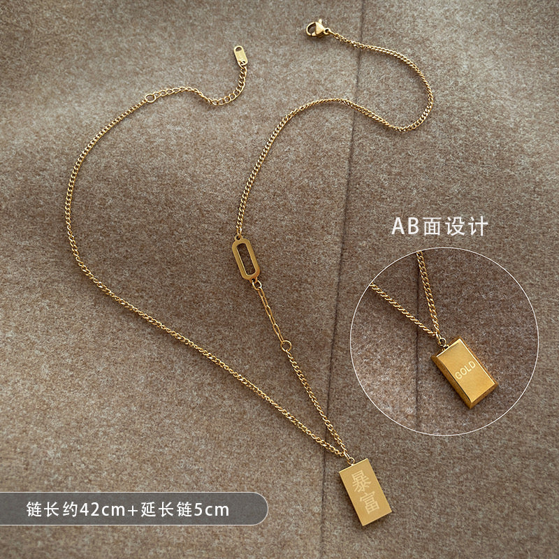 FENG SHUI - 8 Niche light luxury temperament sweater chain does not fade all collarbone chain choker