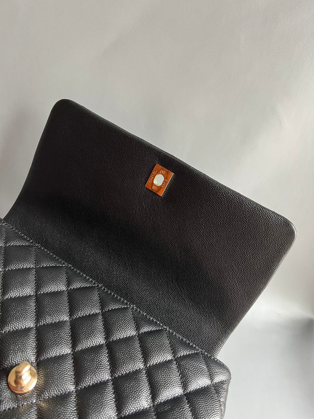 CHANEL-coco Handle Lambskin bag golden/sliver