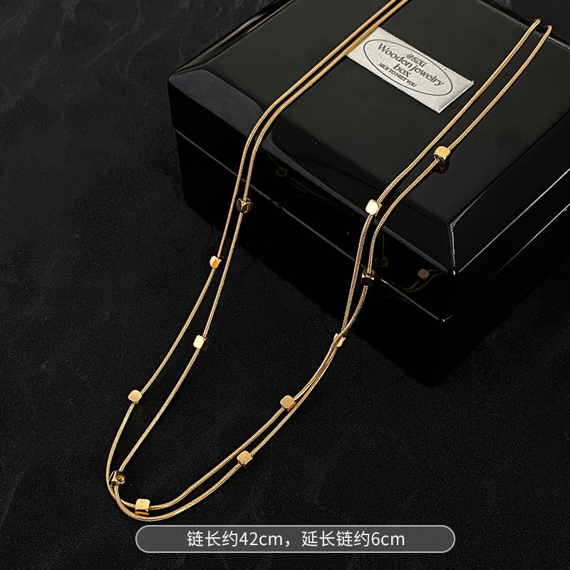 FENG SHUI - 8 Niche light luxury temperament sweater chain does not fade all collarbone chain choker