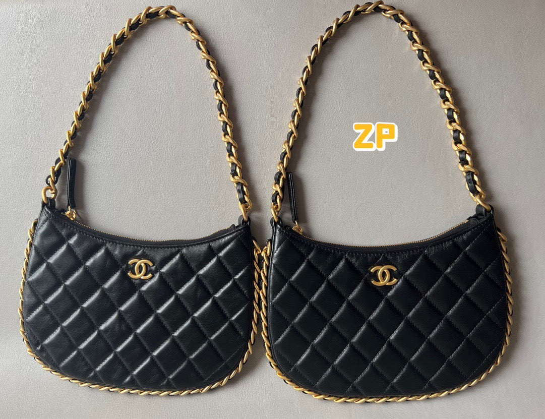 CHANEL-24S HoBo bag Handle bag golden/sliver