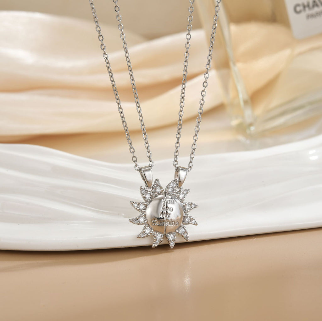FENG SHUI - 1 Magnetic sun and moon necklace fashion all high-grade sense