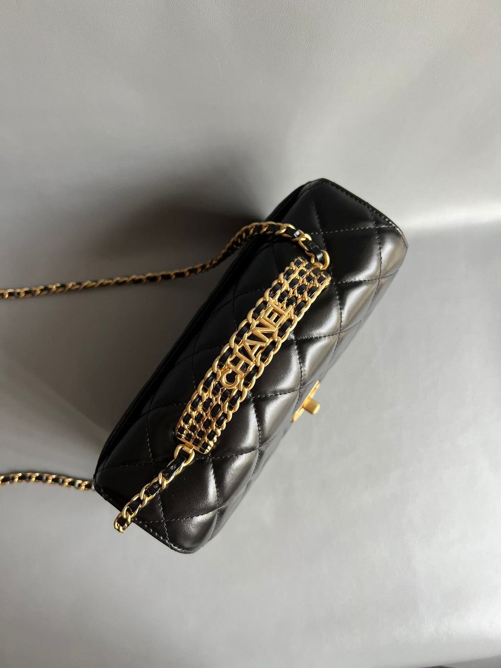 CHANEL- Handle Messenger bag Handle bag golden/sliver