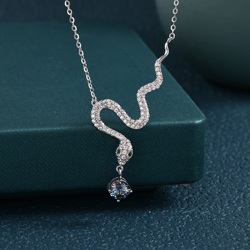 FENG SHUI - 3 S925 Sterling Silver Jewelry Year of Life Premium sense Autumn and Winter jewelry New Snake Year Necklace