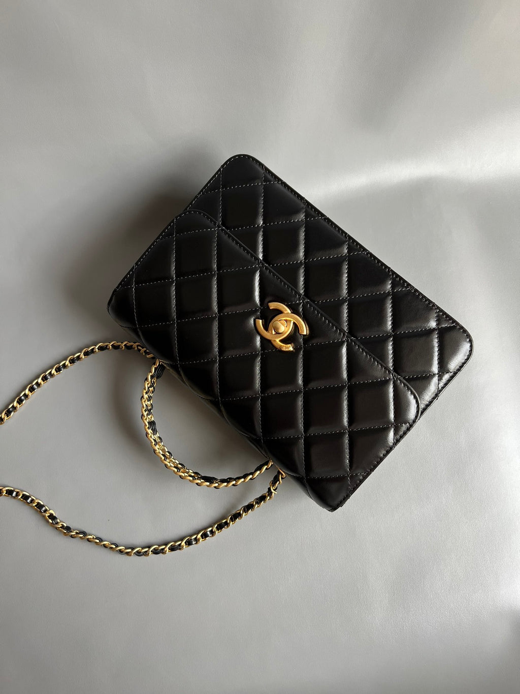 CHANEL- Handle Messenger bag Handle bag golden/sliver