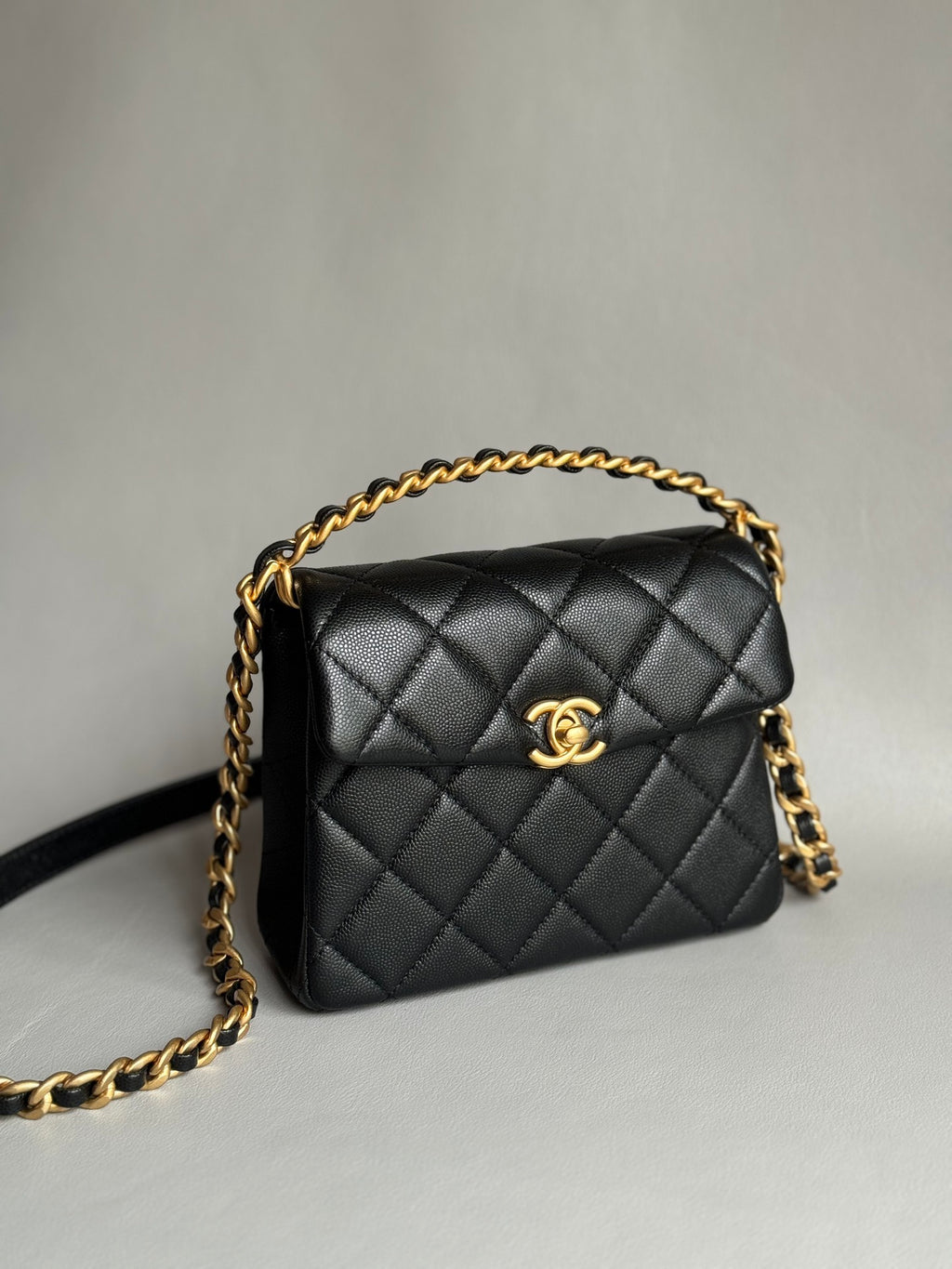 CHANEL-24S rue Cambon Handle bag golden/sliver