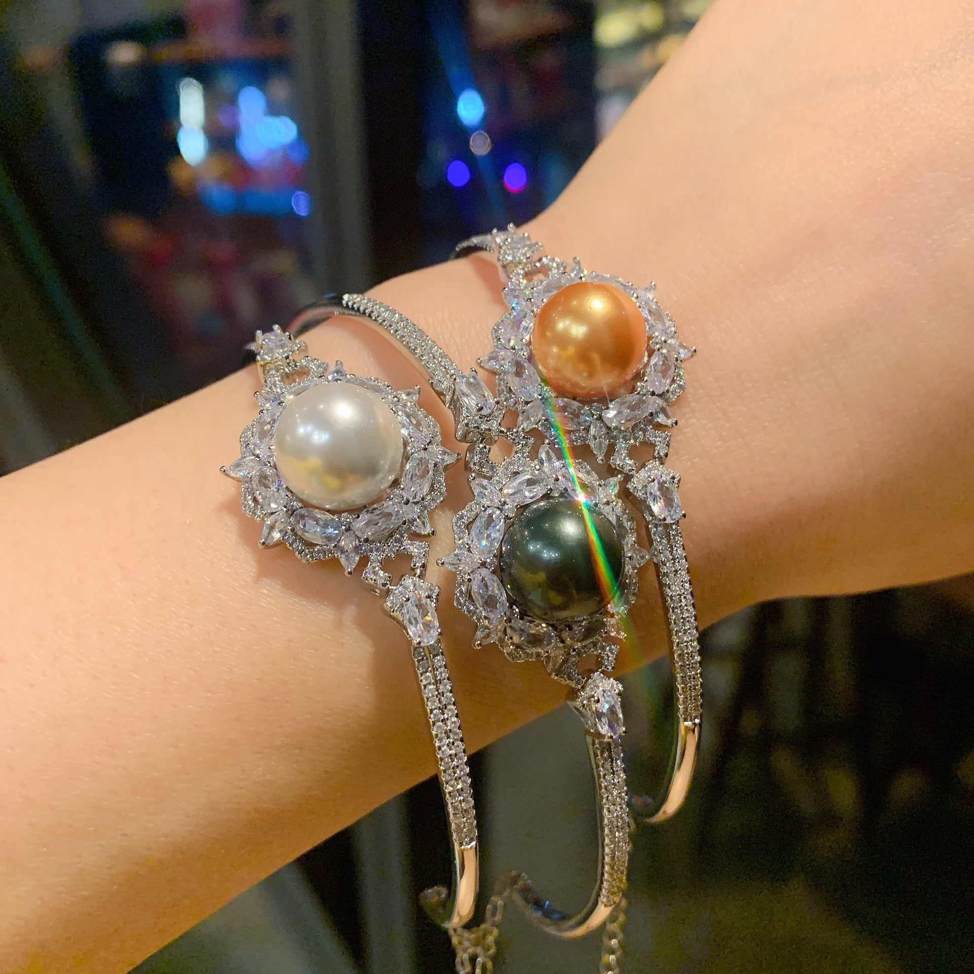 FENG SHUI - 5 Australian fritillary pearl set Ring bracelet New pearl necklace bracelet