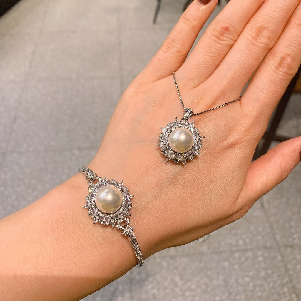 FENG SHUI - 5 Australian fritillary pearl set Ring bracelet New pearl necklace bracelet