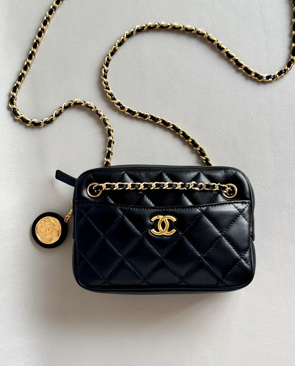 CHANEL-22K Gold bag golden/sliver