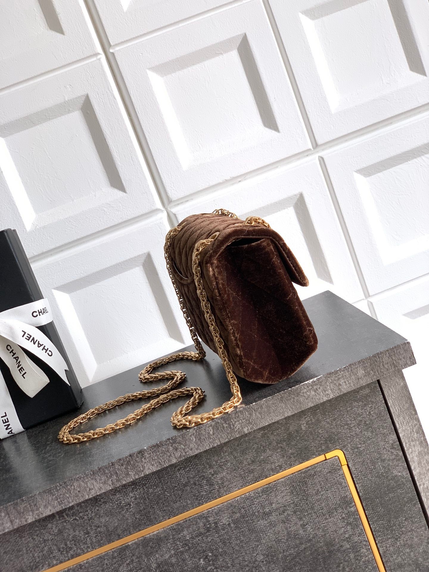 CHANEL-2.55 mini bag  golden/sliver