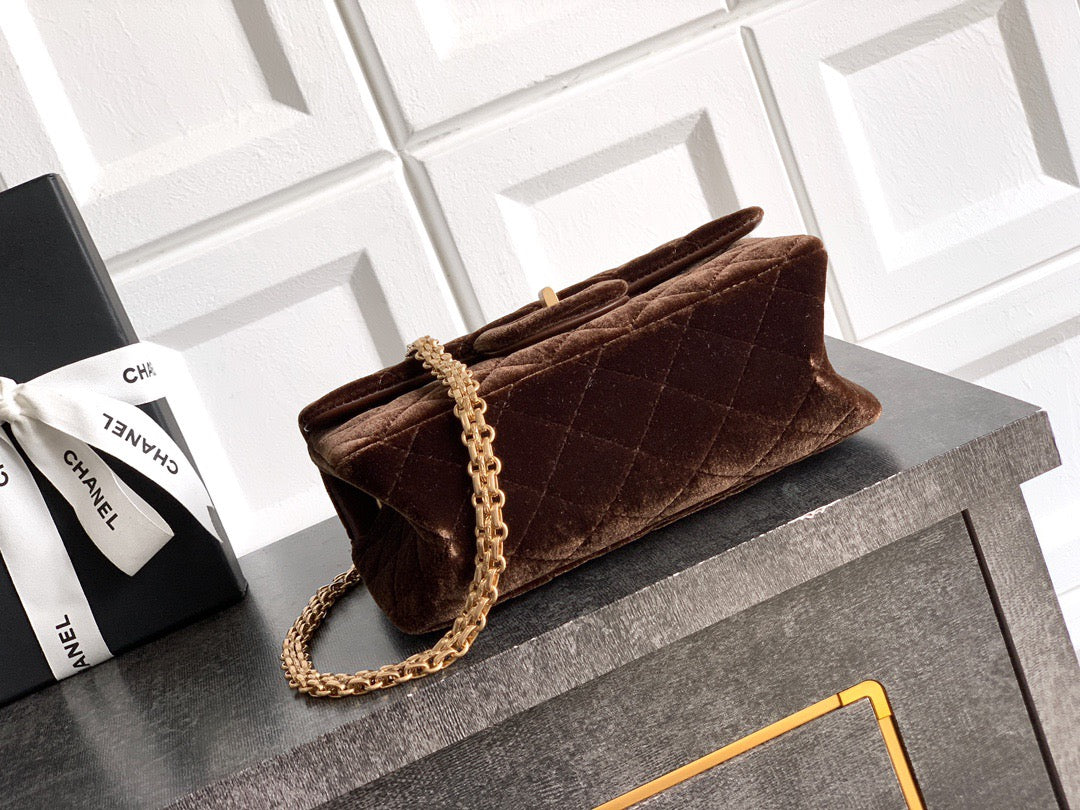 CHANEL-2.55 mini bag  golden/sliver